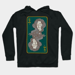 Queen of Clubs Card Hoodie